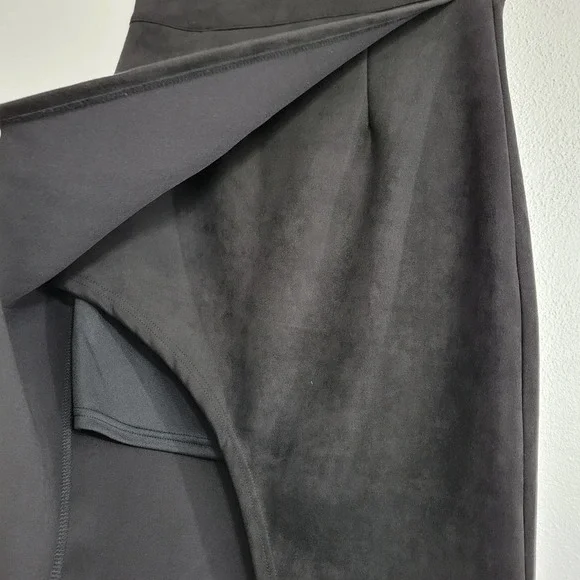 NUDE Knee Length Suede Wrap Skirt - Picture 3 of 4